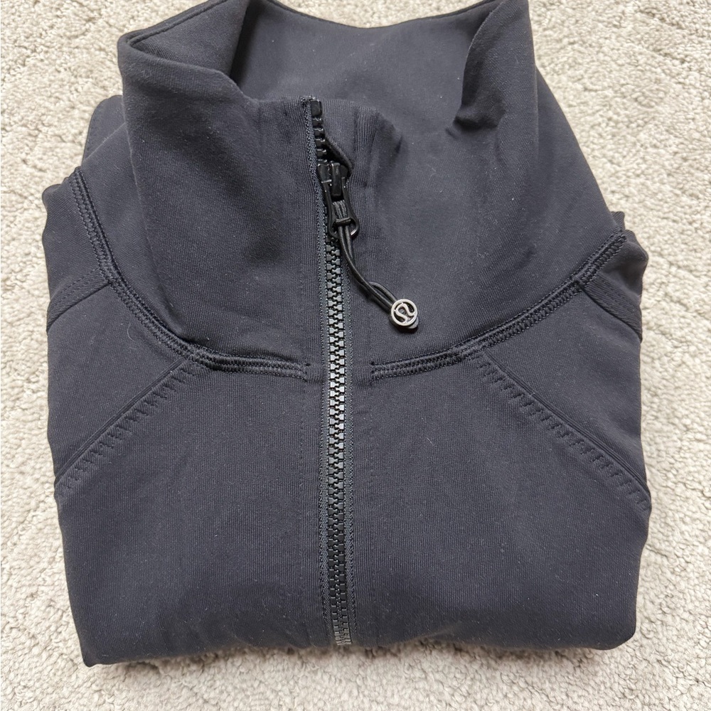 lululemon Black Full-Zip long Jacket with long Stand Collar